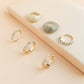 Jewelry cold acrylic ring index finger ring temperament retro metal diamond ring set