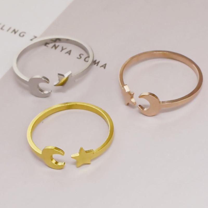 Ins star moon ring simple and versatile star moon ring female ins tide net red design personality