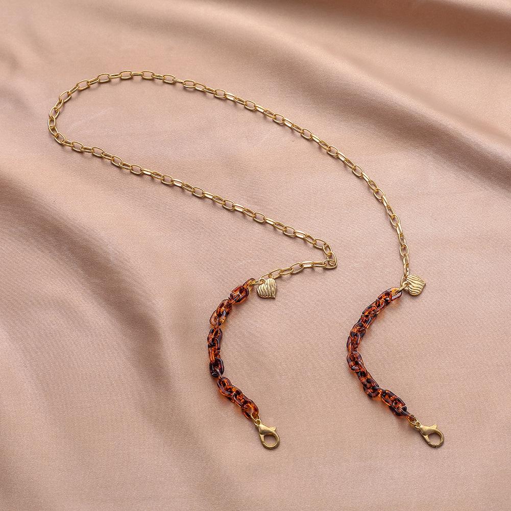 Acrylic Leopard Mask Chain Personality Love Pendant Tortoiseshell Fashion Glasses Chain