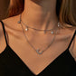 Simple double-layer star necklace female ins multi-layer star-moon pendant necklace moon pendant clavicle chain