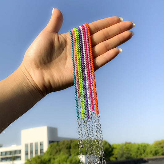 Jewelry Simple Geometric Handmade Versatile Necklace Punk Sweet Cool Color Single Layer Chain Necklace Female