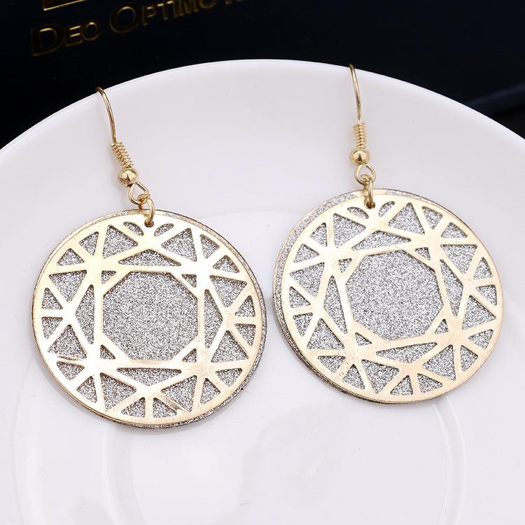 Personalized Luxury Versatile Frosted Earrings Disc Double Swing Earrings Dunhuang