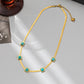 ins natural square emerald zircon clavicle chain titanium steel letter square blade chain niche light luxury