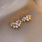 S925 silver needle multi-layer pearl earrings super fairy temperament C-shaped earrings female French celebrity earrings earrings