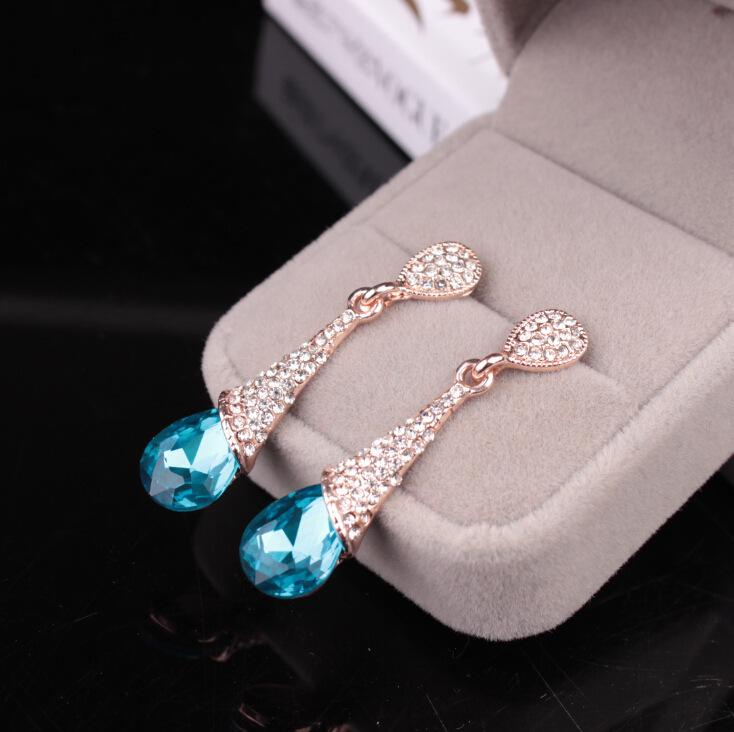 Fashionable Long Drop Earrings Simple and Exquisite Diamond Earrings Jewelry