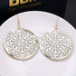 Palace exaggerated retro hollow flower earrings disc swing frosted star earrings of the same style