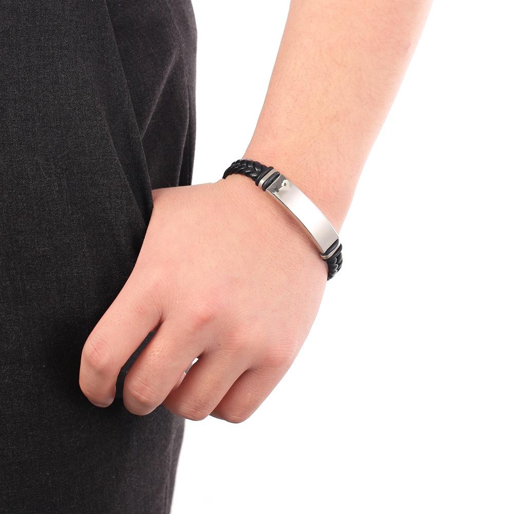 Leather rope twist watch chain Hiphop men's hip-hop jewelry bracelet