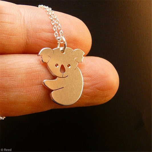 Fashion cute two-color mini bear necklace, cara bear clavicle chain female all-match alloy animal clavicle chain