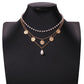 Jewelry disc crack sense multi-layer necklace personality retro geometric pearl pendant clavicle chain