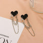 Ins black love earrings cold net red fashion heart-shaped chain earrings long tassel earrings tide