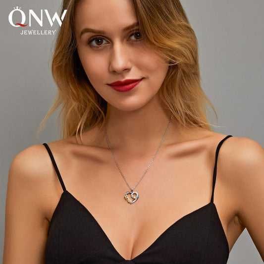 Popular sister necklace creative love SISTER micro-inlaid zircon clavicle chain personality all-match pendant female