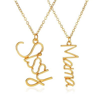 Set jewelry fashion English alphabet sissy necklace mother's day mother earrings collarbone chain