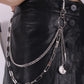 Ins Harajuku street bungee disco cool personality ornaments metal pants chain double waist chain belt accessories tide