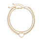 Jewelry simple claw chain rhinestone geometric necklace creative heart-shaped splicing chain double layer necklace female