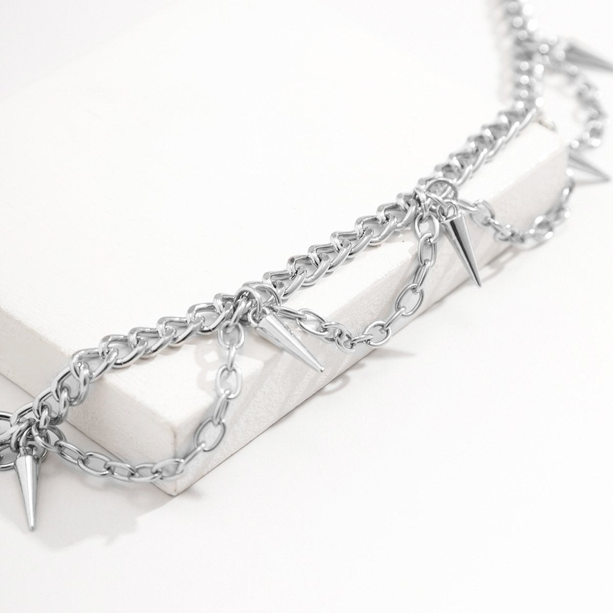 Jewelry Punk Metal Rivet Necklace Female Hip Hop Personality Geometric Chain Clavicle Necklace