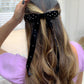 Jewelry Versatile Velvet Handmade Imitation Pearl Hair Ornament Simple Micro-inlaid Letter Bow Hairpin Female