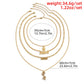Metal Round Number Pendant Necklace Hip Hop Retro Diamond-studded Alphabet Clavicle Chain Necklace