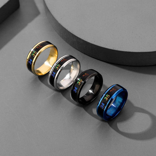 Smart temperature-sensing ring Internet celebrity mood temperature display couple color-changing ring jewelry