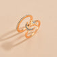 Fashion Simple Alloy Rhinestone Star Moon Two-Piece Ring Set Ladies Accessories
