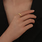 Trendy personality stainless steel olive tree leaf open ring fashion ins simple forest fresh ring