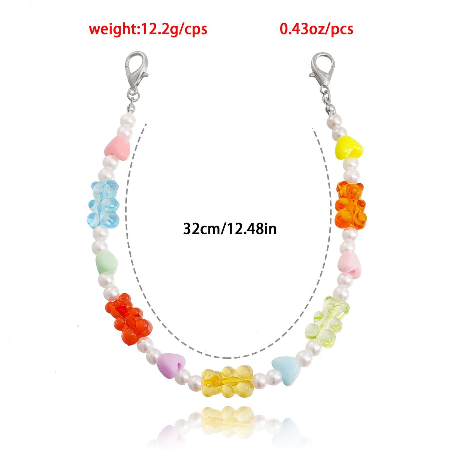Jewelry ins fashion candy color bear foot jewelry female exquisite resin imitation pearl jewelry shoe chain