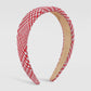 F4249 Retro literary and artistic fashion headband plaid pattern clear wide edge small perfume drill simple headband female