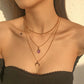 N9744 Jewelry Simple Multi-layer Chain Stacked Necklace Female Resin Crescent Element Temperament Necklace
