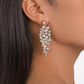 E1623 Retro Pearl String Rhinestone Earrings French Romantic Temperament Geometric Baroque Niche Earrings