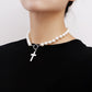 Jewelry mix and match beaded necklace shell beads cross mother of pearl necklace hot girl sweater chain high sense
