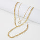 N9722 Jewelry Simple Double-layer Stacked Chain Necklace Exaggerated Y-shaped Creative Clavicle Necklace Female
