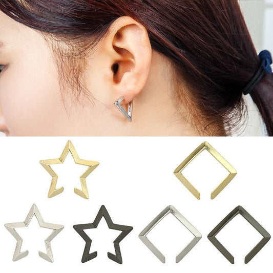 Ear Jewelry Fashion Cool Simple Hollow Star Earring Pentagram Ear Clip