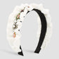 F528 retro velvet folds pearl rhinestone headband French court exaggerated geometric light luxury headband