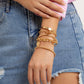 Jewelry hip-hop retro metal chain portrait bracelet female punk thread twist bracelet set
