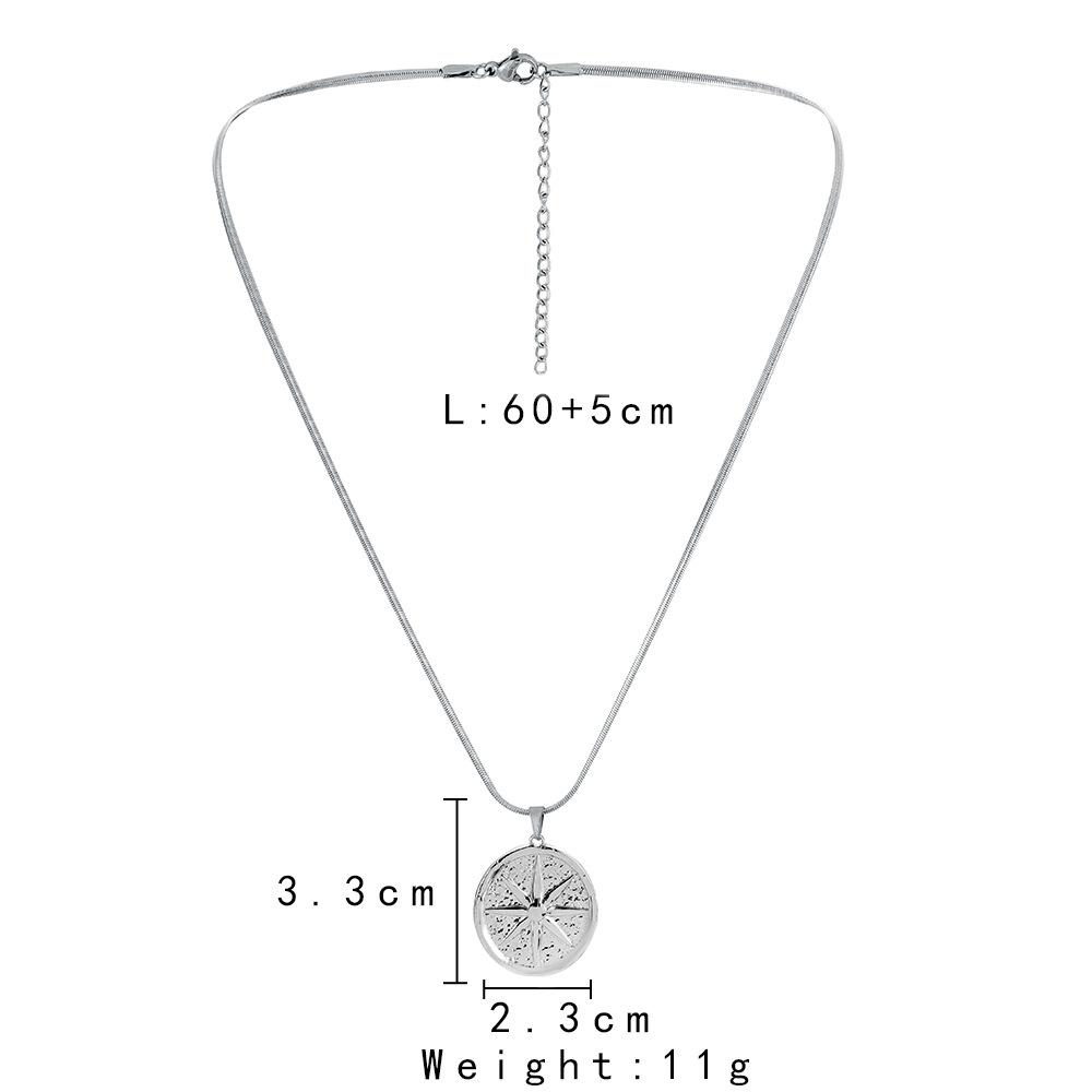 Hip-hop trend men's stainless steel hammer star coin pendant snake bone chain short steel color necklace