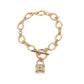 Creative Trend OT Buckle Golden Thick Chain Diamond Padlock Bracelet Fashion Temperament Hand Jewelry Female