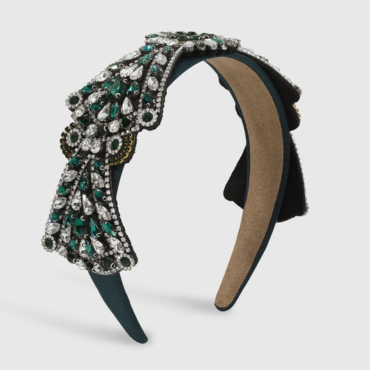 F4668 Baroque exaggerated full diamond flower fabric headband palace light luxury geometric fashion headband female