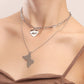 Jewelry trend double snake bone chain glossy love butterfly pendant necklace female ins metal