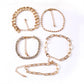 Fashion multi-layer combination bracelet set creative OT buckle diamond chain five-piece set hand jewelry