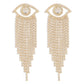 E1978 Long Exaggerated Geometric Tassel Rhinestone Earrings Creative Angel Eye Rhinestone Personality Earrings