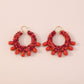 E193ZA Bohemian Ethnic Bead Earrings Leisure Vacation Handmade Retro Geometric Earrings Female