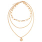 Fashion autumn and winter sweater sweater chain hip-hop ins copper coin decoration multi-layer necklace for men and women