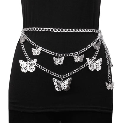 Simple atmosphere fashion waist accessories female punk all-match explosive waist chain direct supply