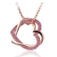 Necklace creative hollow full diamond double heart winding pendant fashion love bone chain