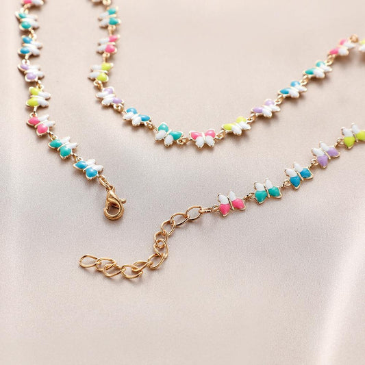 Personalized DIY Colorful Butterfly Clavicle Chain Mori Cute Trend Necklace Temperament Elegant Necklace Female