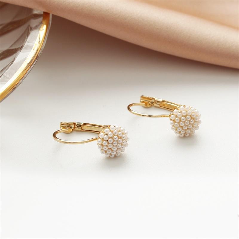 Jewelry Fashion Round Earrings Commuter Earrings Cute Millet Pearl Stud Earrings