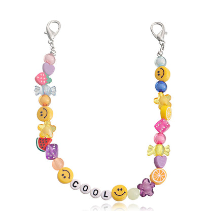 ins ethnic shoe chain accessories diy jewelry handmade beaded letter chain shoe buckle decoration