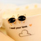 Fashion Cute Black Smiley Cat Rhinestone Earrings Metal Drip Cat Earrings Female Student Jewelry