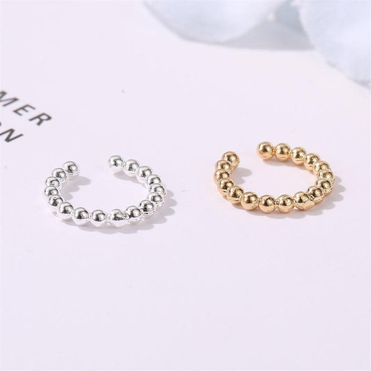 Men's and women's ear bone clip metal simple ear clip temperament no ear hole earrings metal beads u-shaped ear buckle