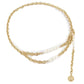 Women's Metal Waist Chain Fashion Elegant Versatile Pearl Body Chain Costume Matching Belt