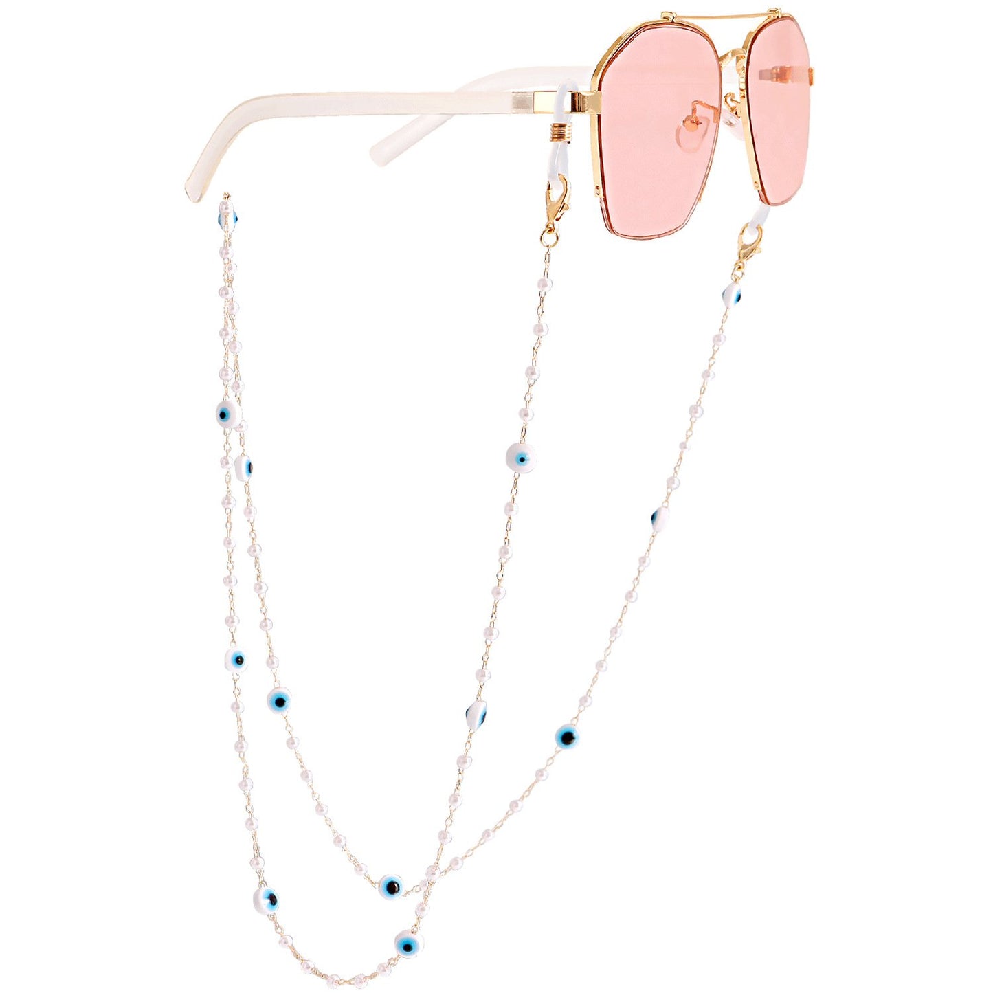 Jewelry mask hanging chain glasses hanging chain imitation pearl glasses chain devil's eye mask chain